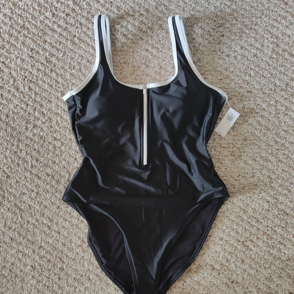 Black and White One-Piece Swimsuit